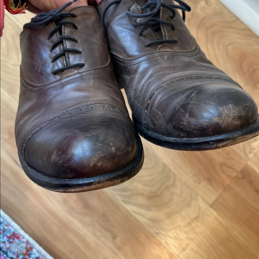 Kenneth Cole Men's leather made in Italy Dark Grey/Brown Oxfords size 8-8.5